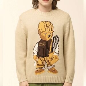 Market Workshop Bear 🐻 Knit Sweater - Cream XL NWT $180